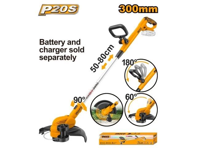 BORDEADORA A BATERIA 20V P20S INGCO CGTLI20328