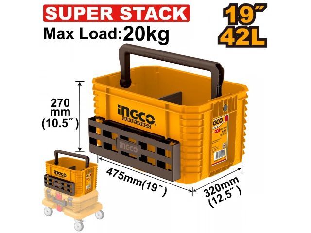 CAJA DE HERRAMIENTAS 19" APILABLE 20KG INGCO