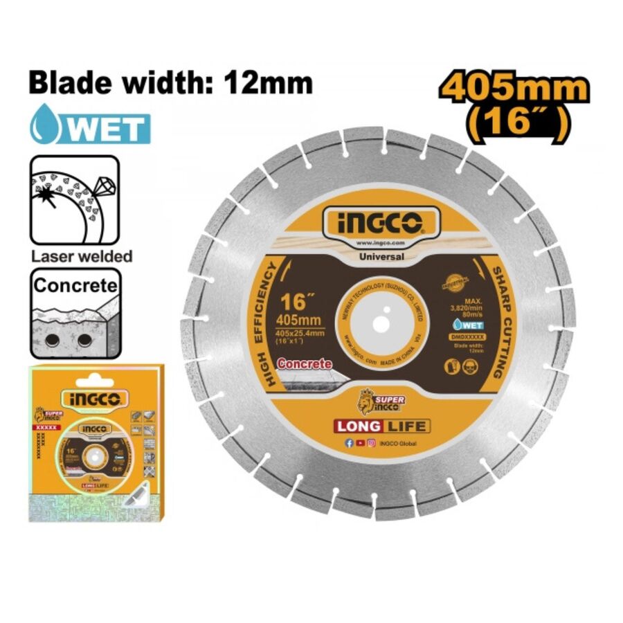 DISCO PARA MAQUINA PAVIMENTO 405MM 16" HORMIGON INGCO