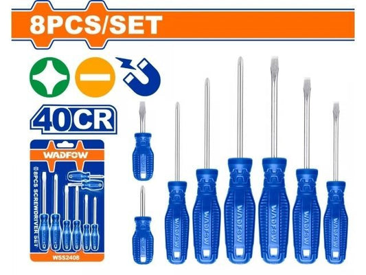 SET X 8 DESTORNILLADORES PALETA/PHILLIPS WADFOW WSS2408