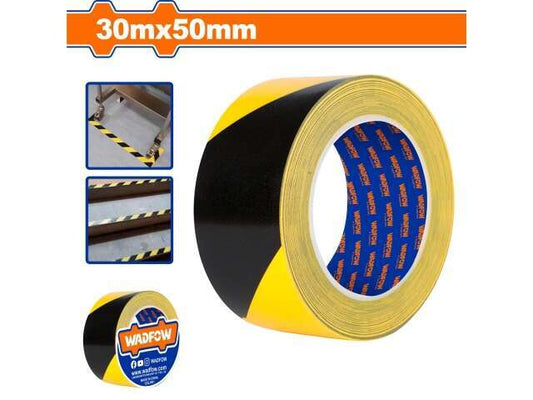 CINTA SEÑALIZACION AMARILLA Y NEGRA 30mx50mm WADFOW WPN4H45