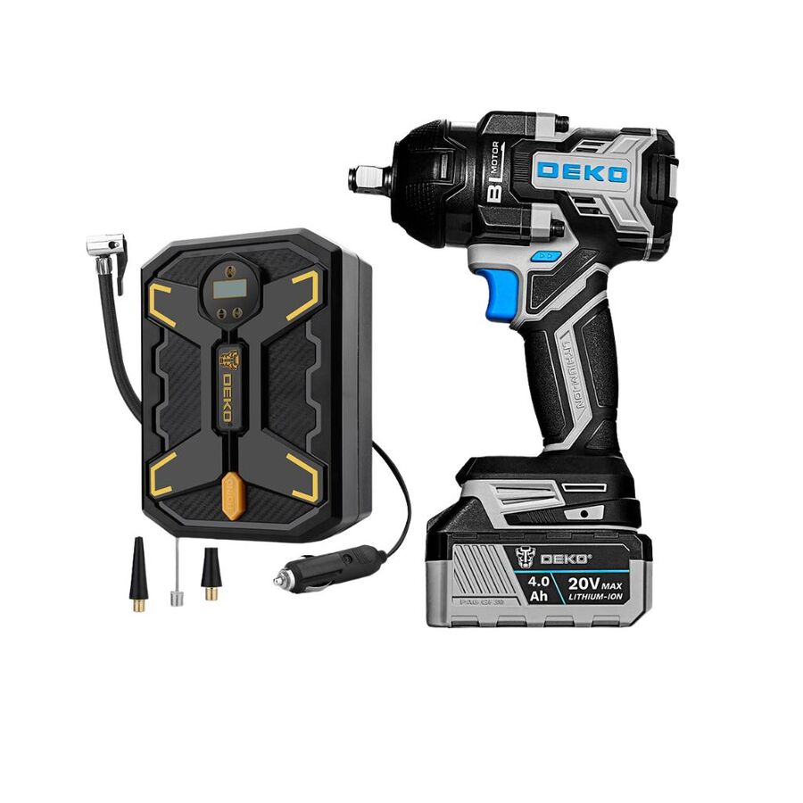 COMBO INFLADOR P/AUTOS+LLAVE IMPACTO A.TORQUE 1/2 20V DEKO