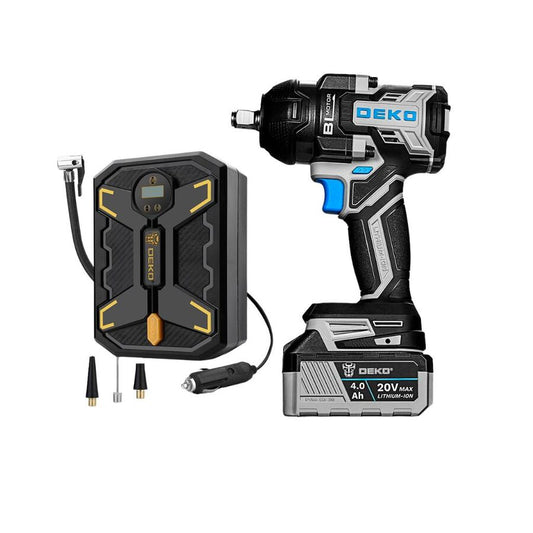 COMBO INFLADOR P/AUTOS+LLAVE IMPACTO A.TORQUE 1/2 20V DEKO