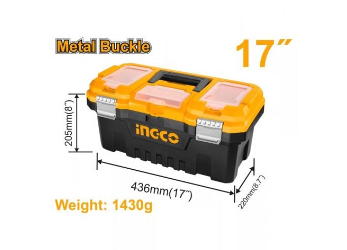 CAJA HERRAMIENTAS 17" BROCHE METAL INGCO