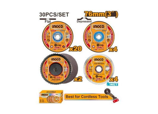 SET X 30 DISCOS PARA MINI AMOLADORA 3" INGCO CAGLI76017