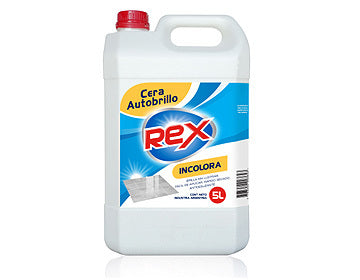 Cera autobrillo incolora para pisos REX 5 lt