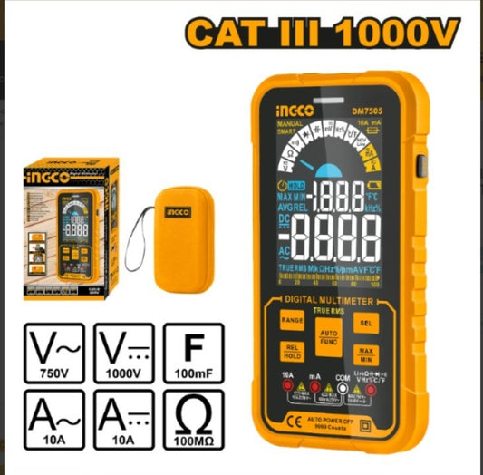 TESTER MULTIMETRO DIGITAL CATIII 1000V INGCO DM7505